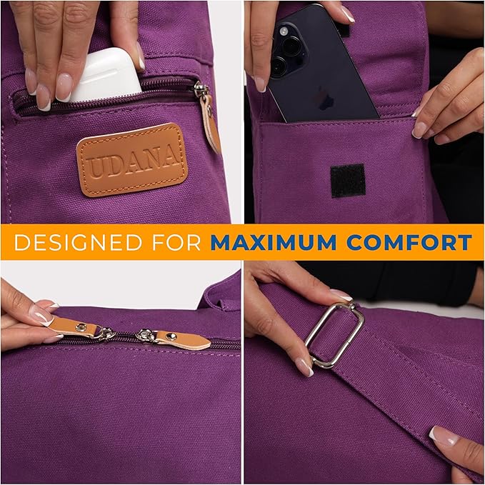 UDANA Yoga Mat Bag – Heavy Duty Canvas Carrier with 3 Pockets & Full Zip – Available in 3 Sizes (16L, 18L, 34L) - Multiple Colors