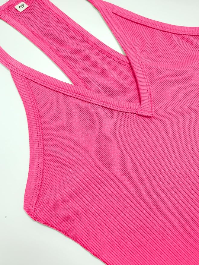 iGENJUN Workout Tops for Women Racerback Basic Tank Summer 2026 Camisole V Neck Slim Fit Ribbed Sleeveless