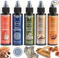 Set Of 5 Smudge Sprays White Sage|Palo Santo|Frankincense Myrrh|Nag Champa|Copal For Negative Energy Cleansing Of Home - Natural Room Sprays And Body Mists Made With Non Toxic Essential Oils