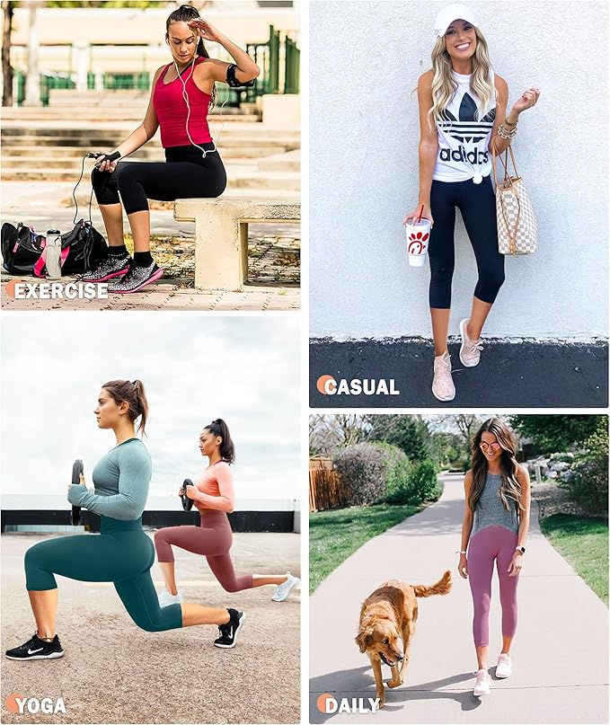 NEW YOUNG 3 Pack Leggings with Pockets for Women,High Waisted Tummy Control Workout Yoga Pants