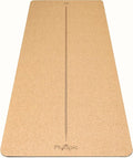 Plyopic Ultimate Cork Yoga Mat – Non-Slip Ultra-Premium Cork | Thicker, Longer & Wider for Extra Comfort | 100% Natural Grip & Eco Friendly | Optional Alignment Lines | For Yoga, Bikram & Hot Yoga