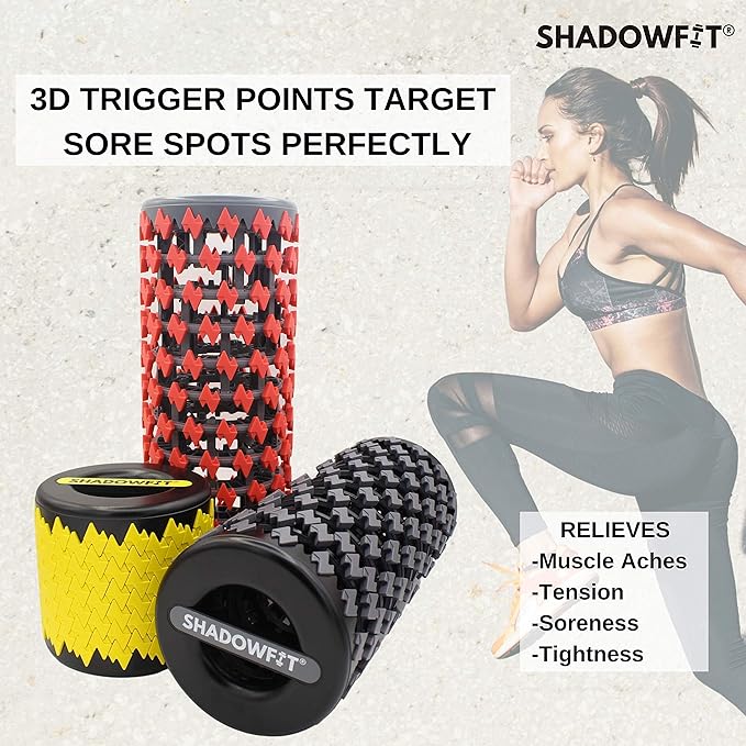 Shadowfit Foam Roller - Muscle Roller & Massage Roller for Trigger Point, Stretching Equipment for Legs, Hamstrings, Upper & Lower Back Pain