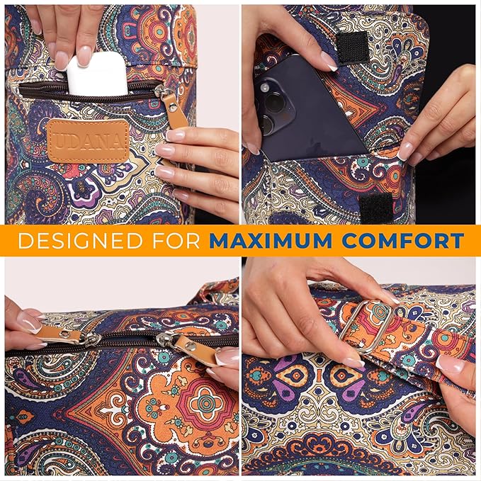 UDANA Yoga Mat Bag – Heavy Duty Canvas Carrier with 3 Pockets & Full Zip – Available in 3 Sizes (16L, 18L, 34L) - Multiple Colors