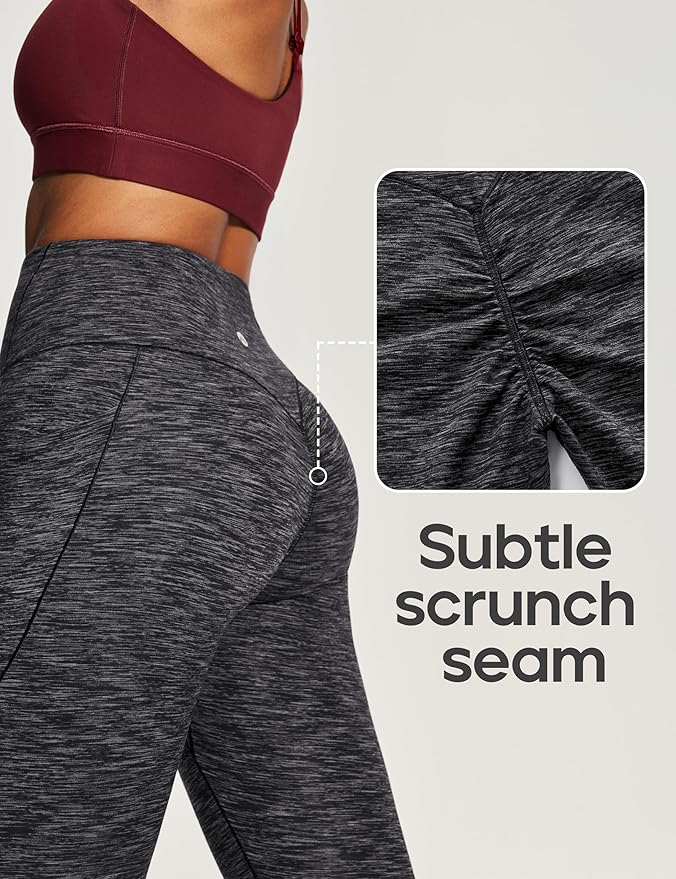 Heathyoga Scrunch Butt Lifting Leggings with Pockets for Women Tummy Control Compression Leggings No Front Seam Yoga Pants