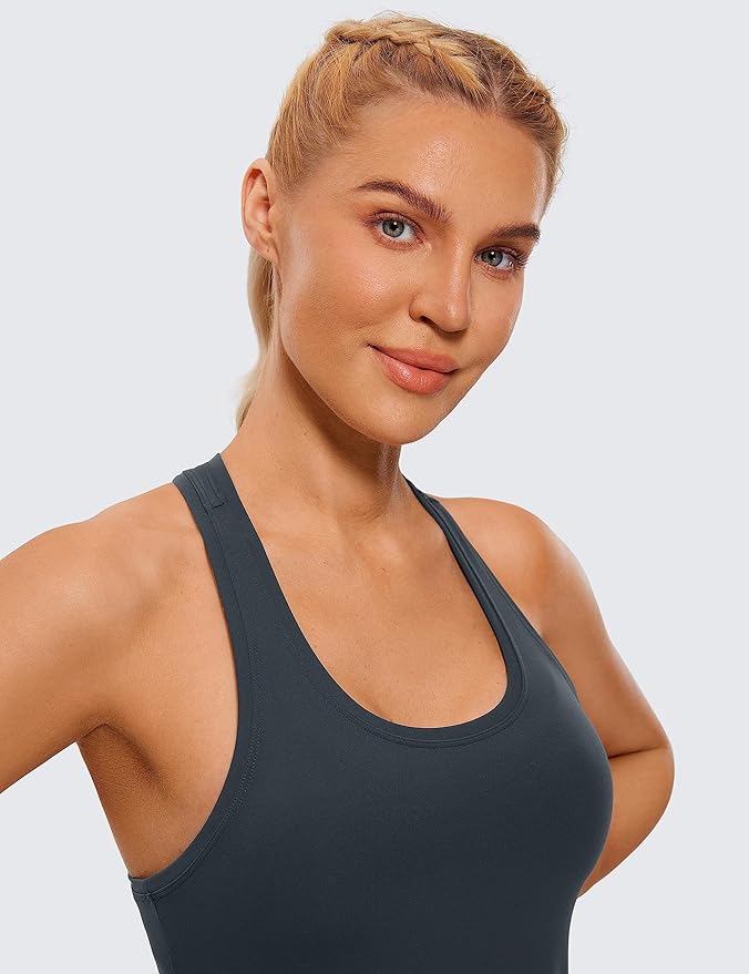 CRZ YOGA Butterluxe Racerback Tank Tops for Women - Yoga Workout Casual Gym Athletic Camisole Tight Sleeveless Shirts