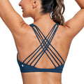 CRZ YOGA Naked Feeling Strappy Sports Bras for Women - Criss Cross Back Wireless Padded Cami Yoga Workout Top