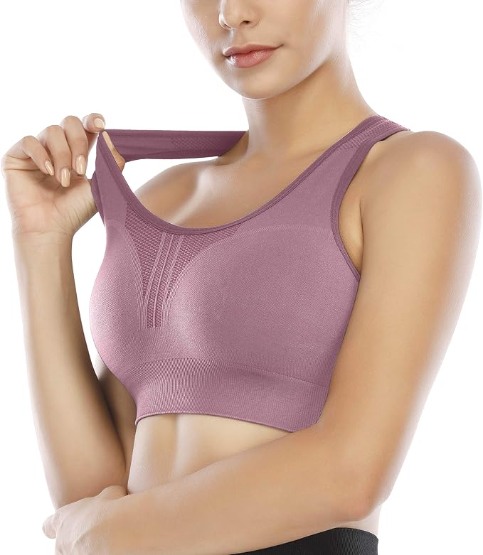 Heathyoga High Impact Sports Bras for Women High Support Padded Sports Bra Pack Racerback Bras for Women Workout Bra Sets