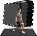 bemaxx Gym Mats Set - 18 pcs EVA Interlocking Foam Floor Tiles (12.6"x12.6"x0.4") 18sqft Protective Gym Flooring Sports Home Workout Exercise Mats Puzzle Garage Fitness Play-Room Pool Treadmill Bike