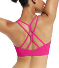 RUNNING GIRL Sports Bras for Women,Strappy Crisscross Back Padded Low Impact Running Sports Bra with Removable Cups