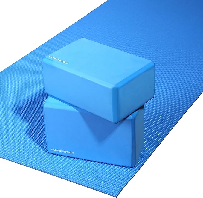 Fitvids Set of 2 High Density Yoga Blocks, 9"x6"x4" Each, Pair, Multiple Colors