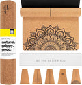 Luxury Cork Yoga Mat - Non Slip, Extra Thick Grip. Thicker, Longer, and Wider for More Comfort and Support. Tough Enough For Hot Yoga. Natural, Non Toxic, and Eco Friendly. Optional Alignment Lines.