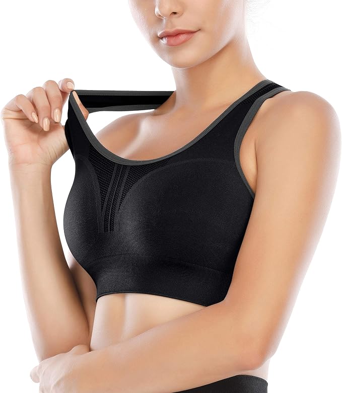 Heathyoga High Impact Sports Bras for Women High Support Padded Sports Bra Pack Racerback Bras for Women Workout Bra Sets