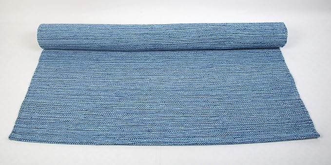Live Well 360 Handmade Organic Cotton Yoga Mat - Non-Toxic, Chemical-free and All Natural Cloth Yoga Mat - Exercise, Workout, & Fitness Rug - Woven Material - Absorbent & Washable - 78" x 27"
