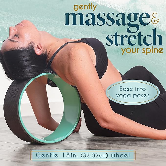 Florensi Yoga Wheel (3-Pack) - Back Stretcher and Back Roller for Back Pain, Yoga Roller for Muscle Relaxation, Pain Relief, Cracking and Popping
