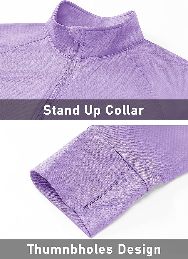 MAGCOMSEN Women's UPF 50+ Lightweight Athletic Jacket Sun Protection Full Zip Long Sleeve Shirts Hiking Outdoor Pockets