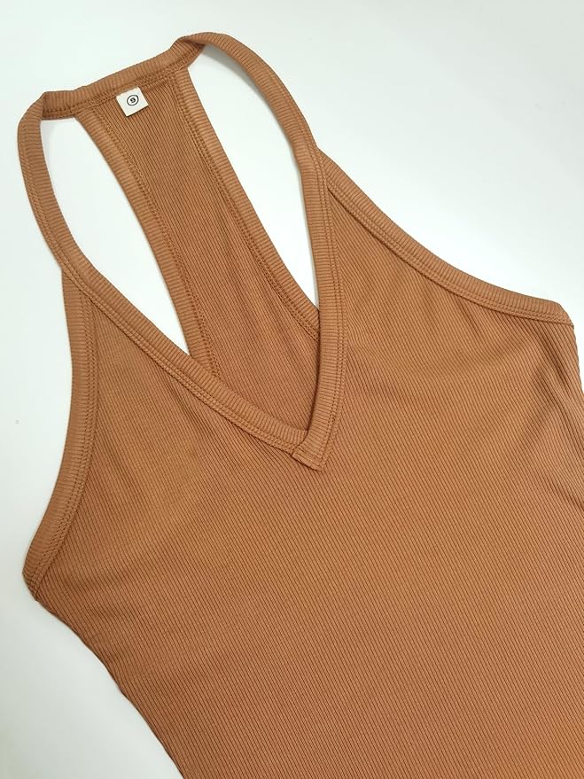 iGENJUN Workout Tops for Women Racerback Basic Tank Summer 2026 Camisole V Neck Slim Fit Ribbed Sleeveless