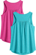 PINSPARK Workout Tops for Women Racerback Tank Tops Sleeveless Athletic Running Shirts Lightweight Yoga Gym Tank,2 Pack S-3XL