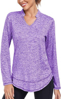 Absttith Women's Long Sleeve Workout Shirts Running Yoga Tops Athletic V Neck Sport Tee Side Split