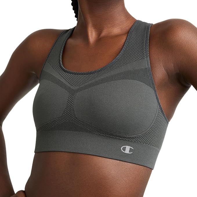 Champion Women's Sports Bra, Infinity Racerback, Moderate Support, Seamless Sports Bra for Women