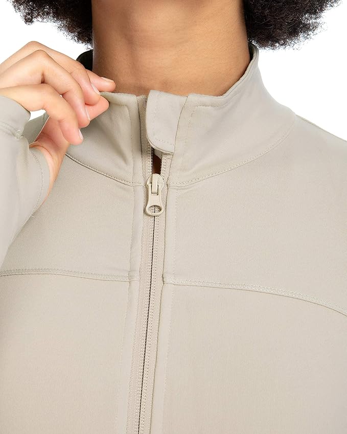 QUEENIEKE Womens Running Jackets Athletic Workout Scrub Jacket Track Full Zip Up Gym for Women Yoga Top