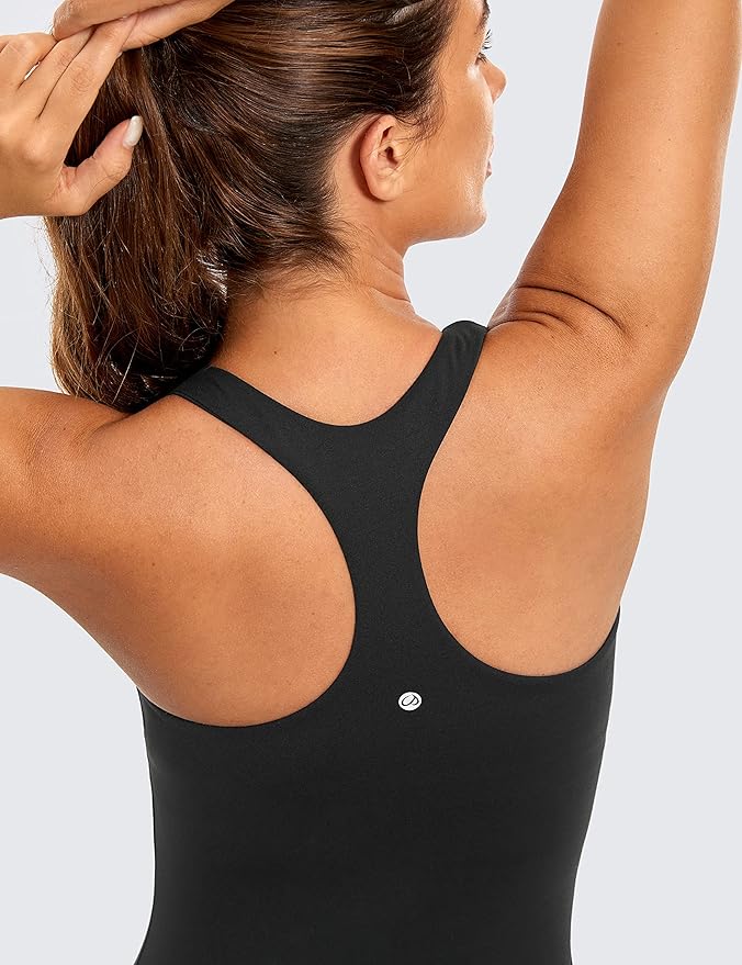 CRZ YOGA Butterluxe Workout Racerback Tank Tops for Women - Padded Athletic Spandex Yoga Shirts with Built in Bra