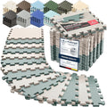 bemaxx Gym Mats Set - 18 pcs EVA Interlocking Foam Floor Tiles (12.6"x12.6"x0.4") 18sqft Protective Gym Flooring Sports Home Workout Exercise Mats Puzzle Garage Fitness Play-Room Pool Treadmill Bike