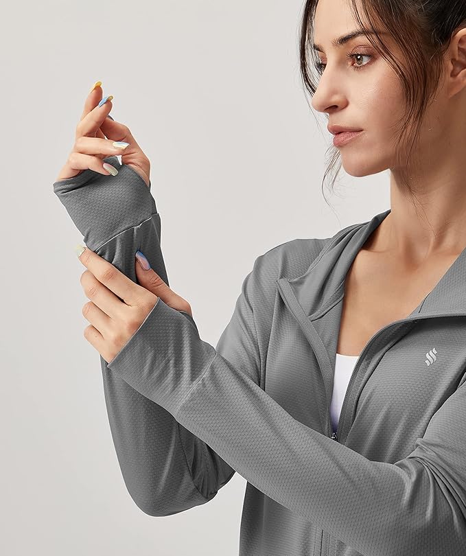 Soothfeel Women's UPF 50+ Sun Protection Hoodie Jacket Lightweight Long Sleeve Sun Shirt for Women with Pocket Hiking Outdoor