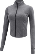 Gihuo Women's Workout Jacket Lightweight Zip Up Athletic Cropped Running Jacket