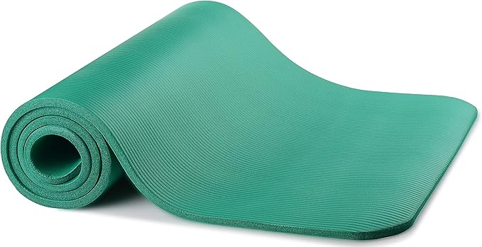 Fitvids Yoga Mat, 1/2-Inch Extra Thick High Density Exercise Mat, Anti-Tear Exercise Yoga Mat with Carrying Strap, Suitable for Various Yoga Exercises