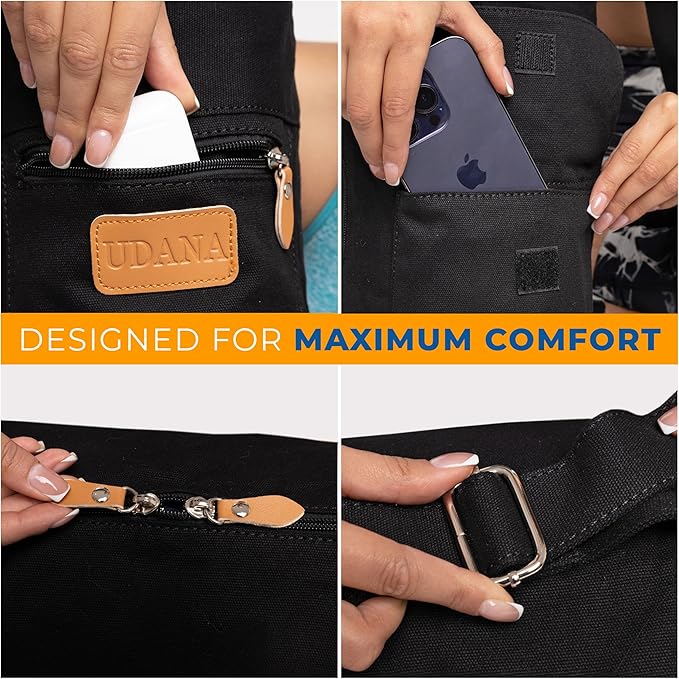 UDANA Yoga Mat Bag – Heavy Duty Canvas Carrier with 3 Pockets & Full Zip – Available in 3 Sizes (16L, 18L, 34L) - Multiple Colors