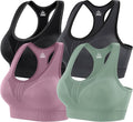 Heathyoga High Impact Sports Bras for Women High Support Padded Sports Bra Pack Racerback Bras for Women Workout Bra Sets