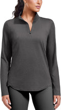 PINSPARK Workout Tops for Women Long Sleeve Athletic Shirt Quarter Zip Running Shirts Stretchy UPF 50+ Yoga Hiking Tee Top