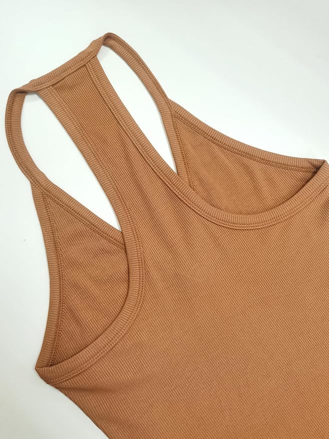 iGENJUN Workout Tops for Women Racerback Basic Tank Summer 2026 Camisole V Neck Slim Fit Ribbed Sleeveless