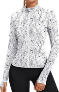 Rapbin Women's Slim Fit Workout Jackets Full Zip Long Sleeve Running Athletic Tops Yoga Shirts with Thumb Holes