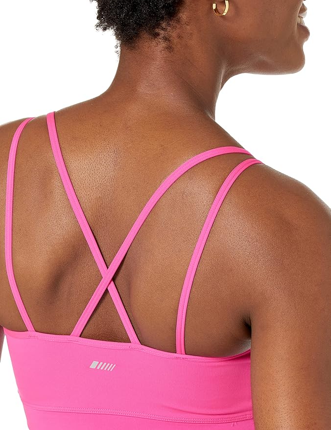 Amazon Essentials Women's Padded Comfy Sports Bra - Active Sculpt Strappy Back