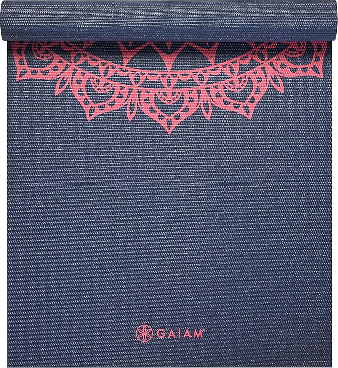 Gaiam Print Yoga Mat, Non Slip Exercise & Fitness Mat for All Types of Yoga, Pilates & Floor Exercises