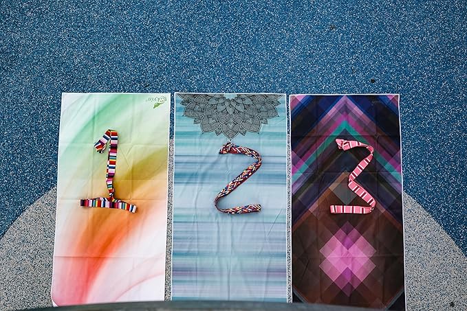 Hot Yoga Towel,Non-Slip Yoga Mat Cover,Eco-Friendly,Exclusive Pockets Cover Each Corner of The mat,Microfiber Yoga Towel,Ideal for Bikram, Hot Yoga, Pilates,or Sweaty Practice (Cosmic)