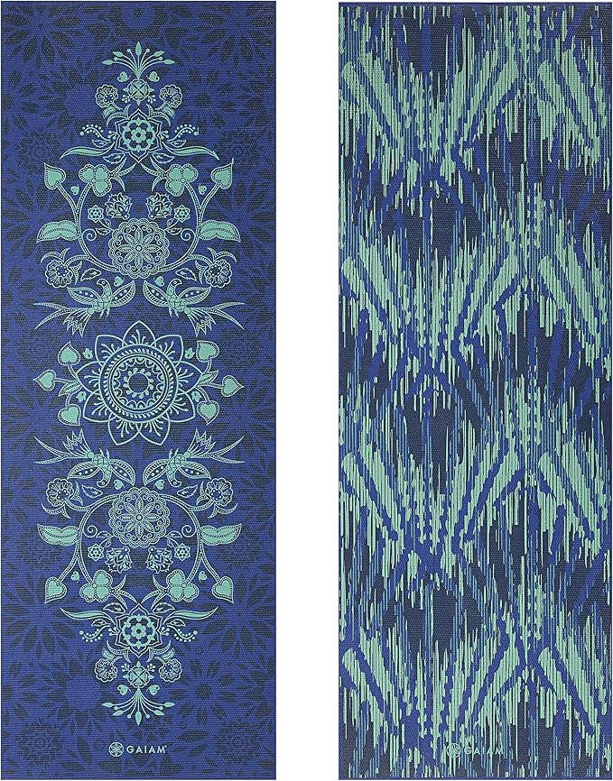 Gaiam Yoga Mat - Premium 6mm Print Reversible Extra Thick Non Slip Exercise & Fitness Mat for All Types of Yoga, Pilates & Floor Workouts (68" x 24" x 6mm Thick)